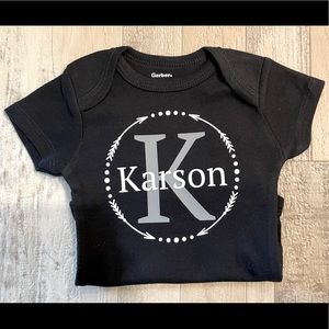 Custom Baby Name Navy Blue Onesie Made to Order